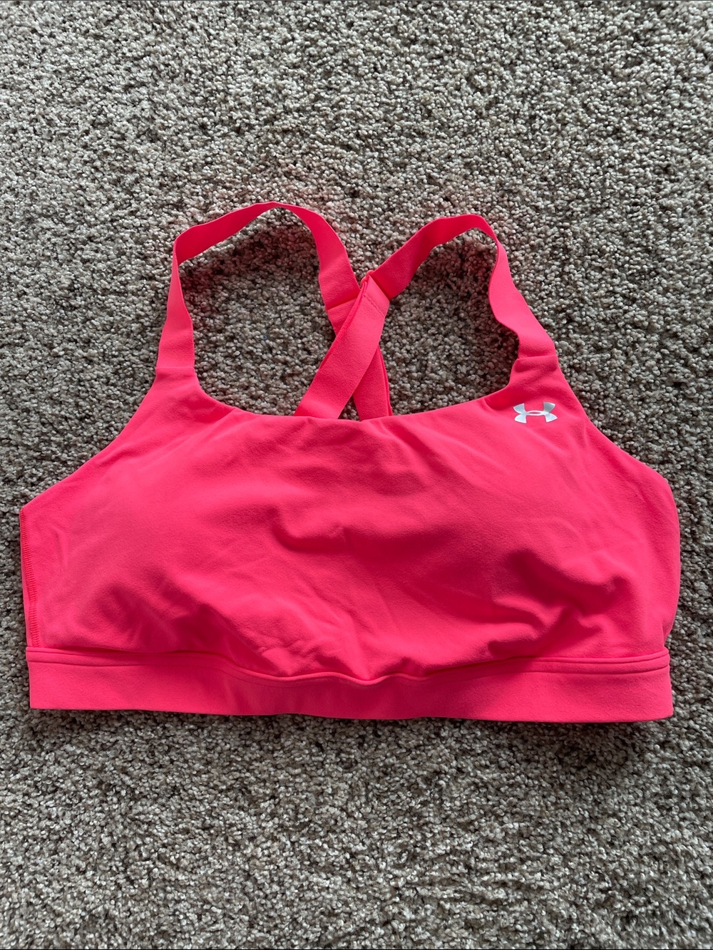 Under Armour UA Eclipse Hot Pink Cross-Back Compression Sports Bra